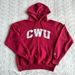 Central Washington University Hoodie Sweatshirt Mens Small Red Wildcats CWU